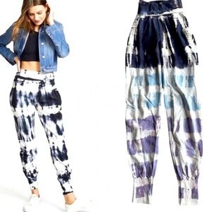 Young Fabulous & Broke Tie-Dye Joggers in Black and Blue